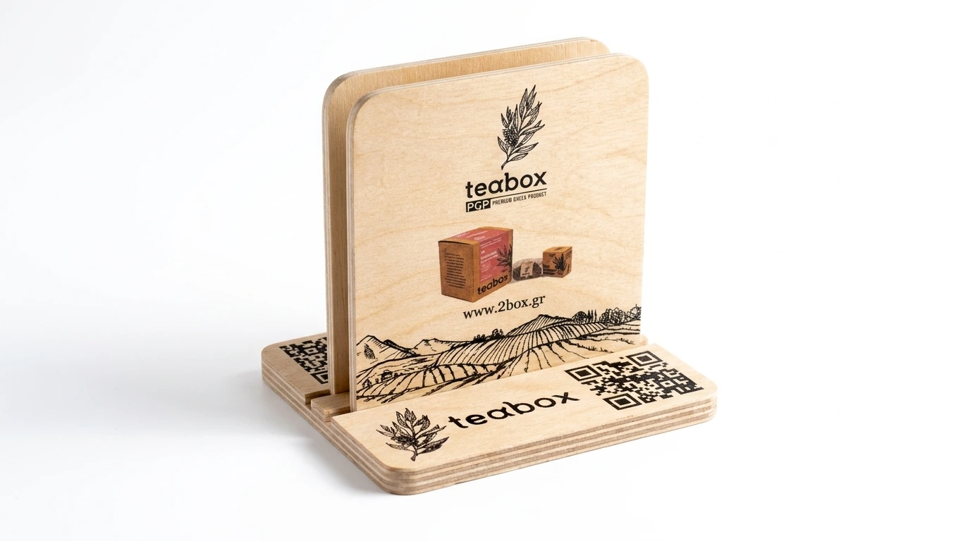 Ξύλινο stand μενού TeaBox · 1