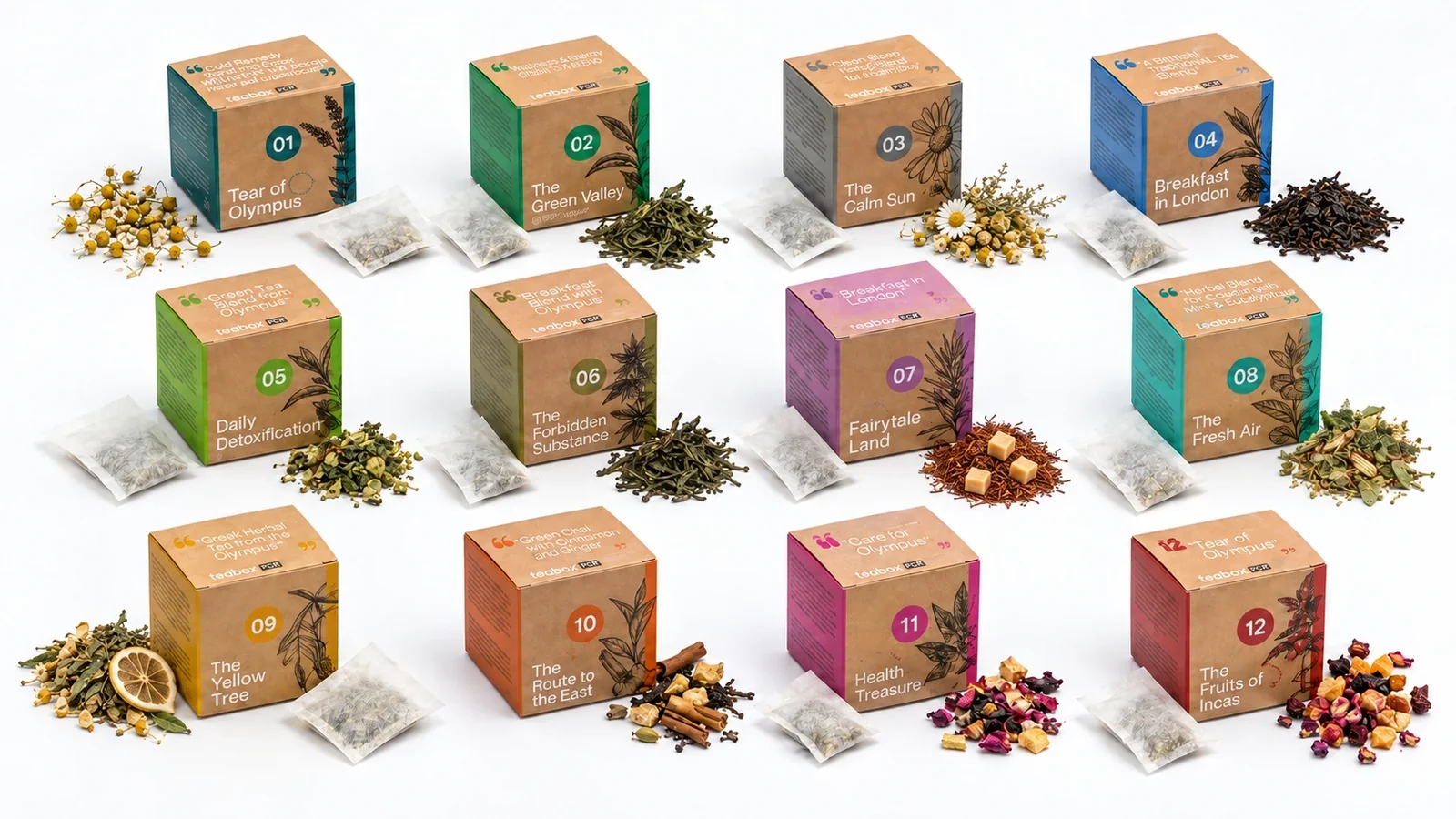 12 flavours in single-portion boxes